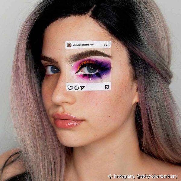 A maquiadora Abby foi a primeira a fazer a versão de #PicturePerfect com o close nos olhos (Foto: Instagram @abbyrobertsartistry)